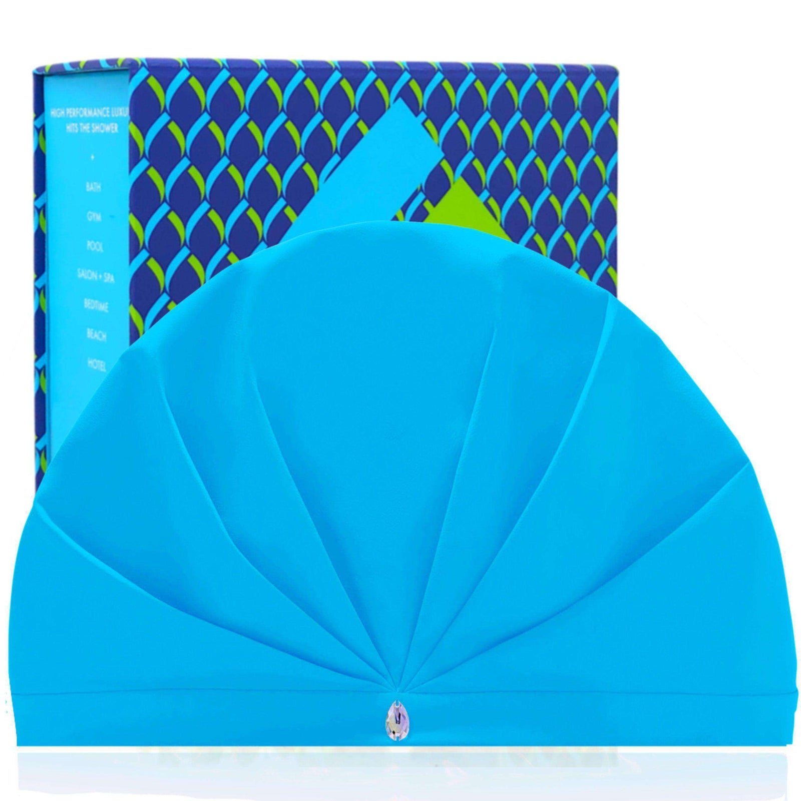 cute turban style shower cap for long hair women, waterproof breathable machine washable fabric stops frizzy in shhhower